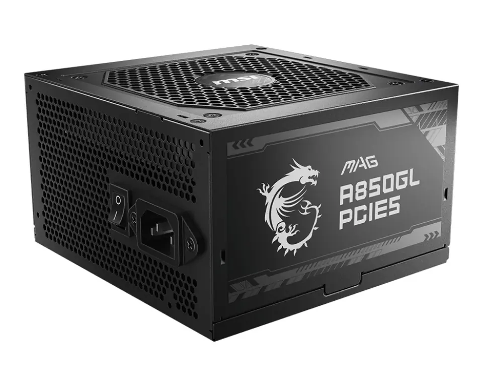 ⁨Zasilacz MSI MAG A850GL PCIE5 850W 80+ Gold⁩ w sklepie Wasserman.eu