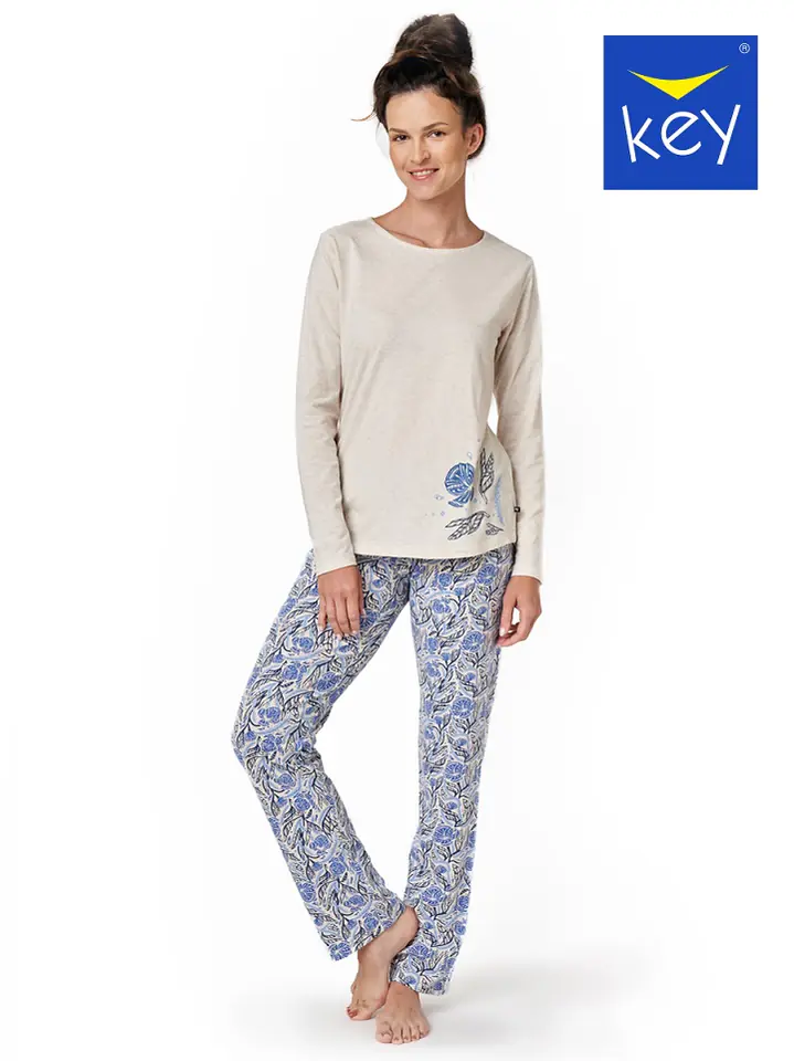 ⁨PIŻAMA KEY LNS-672 B23 (kolor beż, rozmiar L)⁩ w sklepie Wasserman.eu