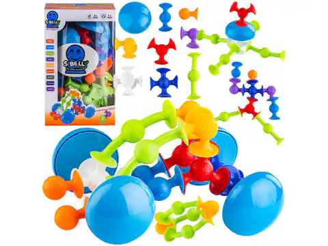 ⁨Building blocks, colorful LARGE XXL suction cups, cheerful smiley faces 76 pcs⁩ at Wasserman.eu