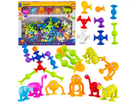 ⁨Building blocks, colorful suction cups, cheerful smileys 96 pieces⁩ at Wasserman.eu