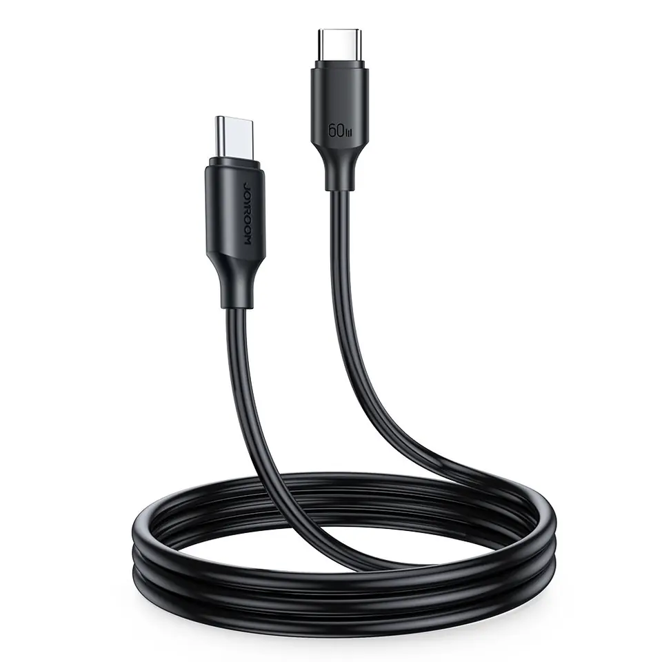 ⁨Joyroom kabel USB-C - USB-C 480Mb/s 60W 1m czarny (S-CC060A9)⁩ w sklepie Wasserman.eu