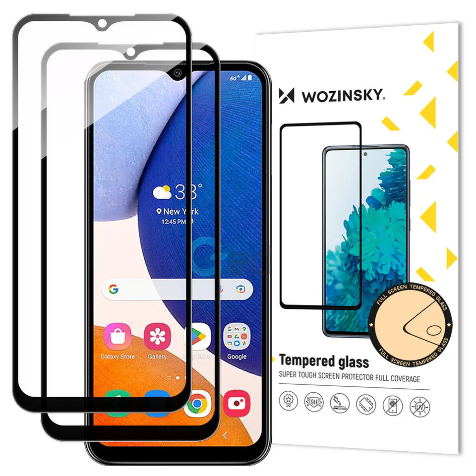 ⁨Wozinsky 2x Full Glue Tempered Glass szkło hartowane Samsung Galaxy A14 5G 9H na cały ekran z czarną ramką⁩ w sklepie Wasserman.eu