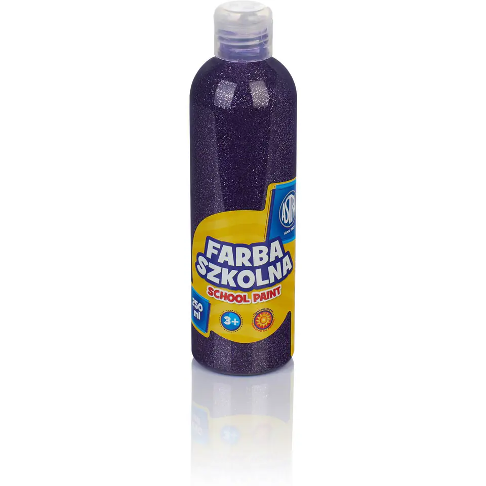 ⁨Farba plakatowa szkolna ASTRA 250ml brokatowy fiolet 301217042 ASTRA⁩ w sklepie Wasserman.eu