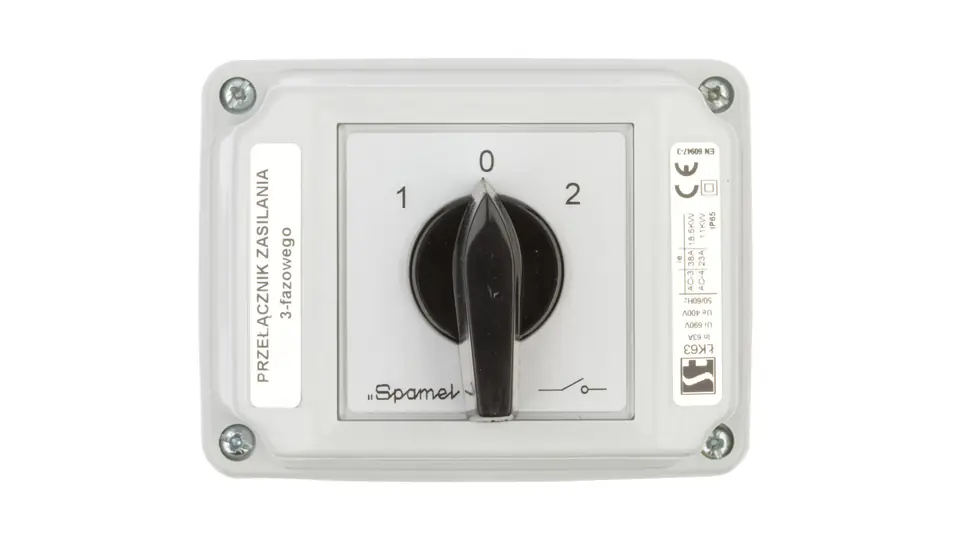 ⁨Cam switch 1-0-2 3P 63A in package ŁK63-3.8380OB3⁩ at Wasserman.eu
