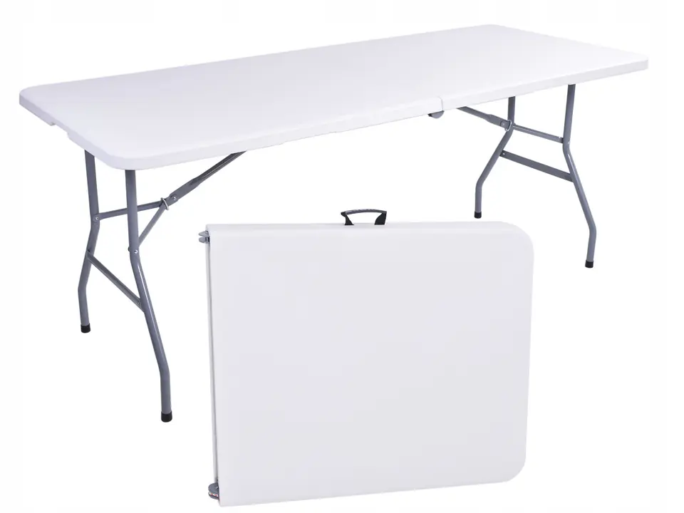 ⁨Stół cateringowy FETA WHITE składany w walizkę 180 cm biały⁩ w sklepie Wasserman.eu