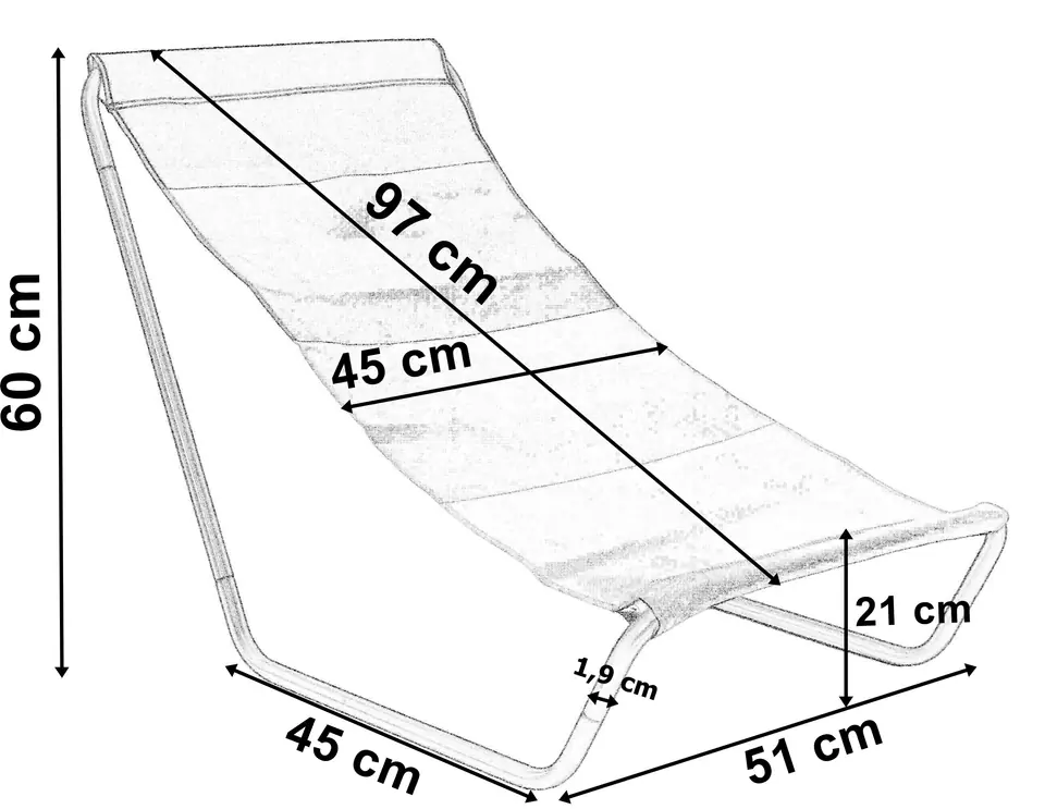 ⁨Leżak turystyczny plażowy składany OLEK - granatowy⁩ w sklepie Wasserman.eu