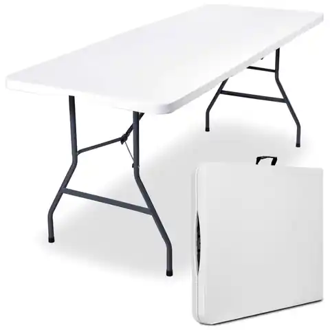 ⁨Stół cateringowy BALI składany w walizkę 180 cm biały⁩ w sklepie Wasserman.eu