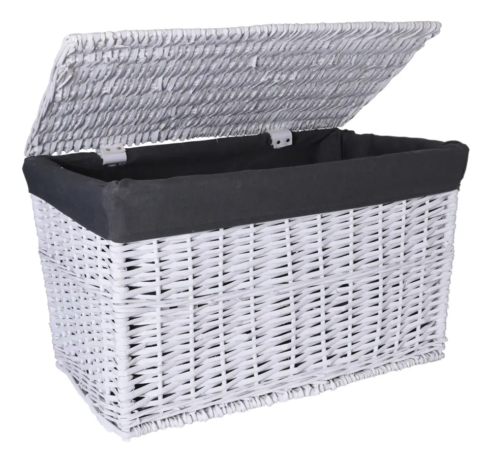 Kufer wiklinowy 56x34x34 cm 65L biało-szary w sklepie Wasserman.eu