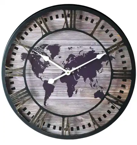 ⁨Zegar 60cm mapa świata TORIL⁩ w sklepie Wasserman.eu