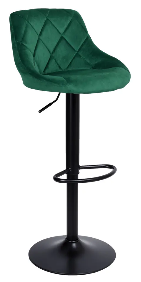 Hoker krzesło barowe CYDRO BLACK ciemnozielone Velvet w sklepie Wasserman.eu