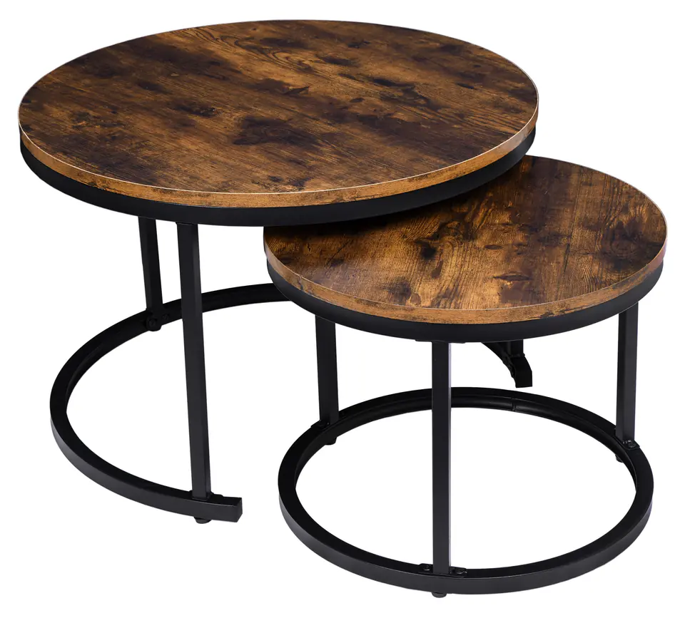⁨Zestaw dwóch stolików loft Galen Rustic⁩ w sklepie Wasserman.eu