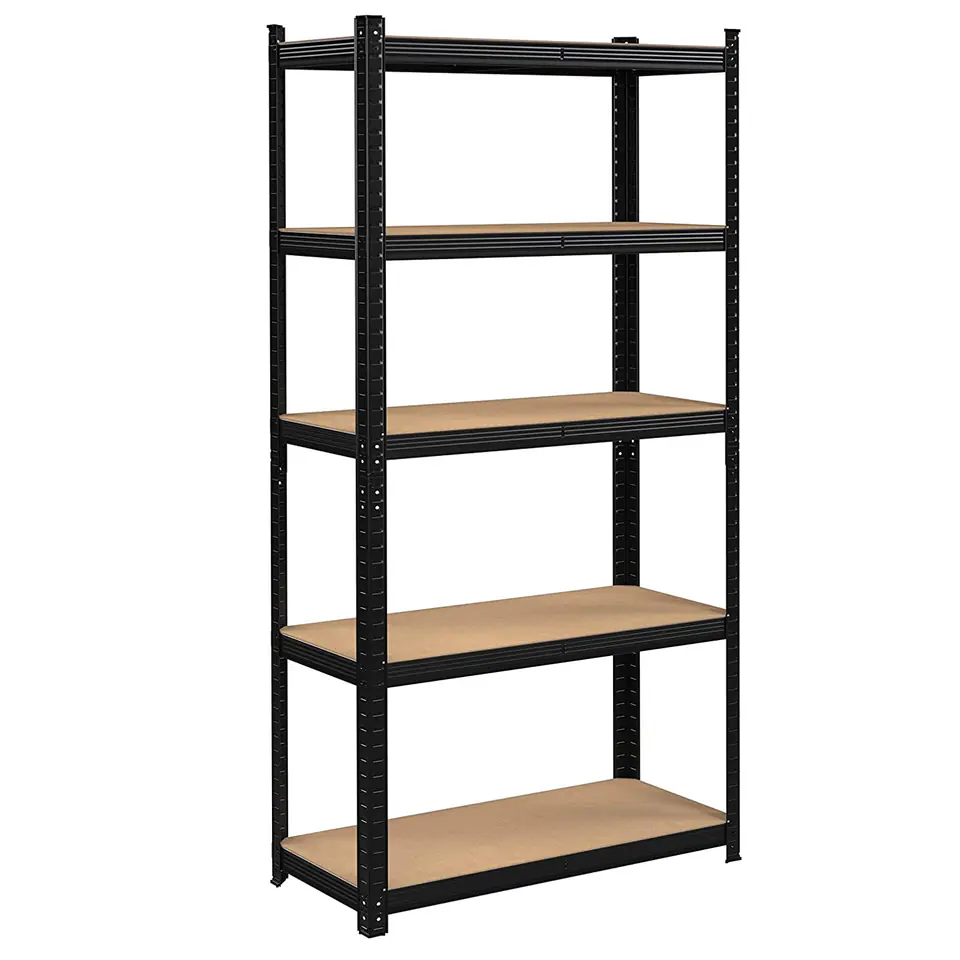 Regał magazynowy 5 poziomów czarny 875 kg 180 x 90 x 40 cm w sklepie Wasserman.eu