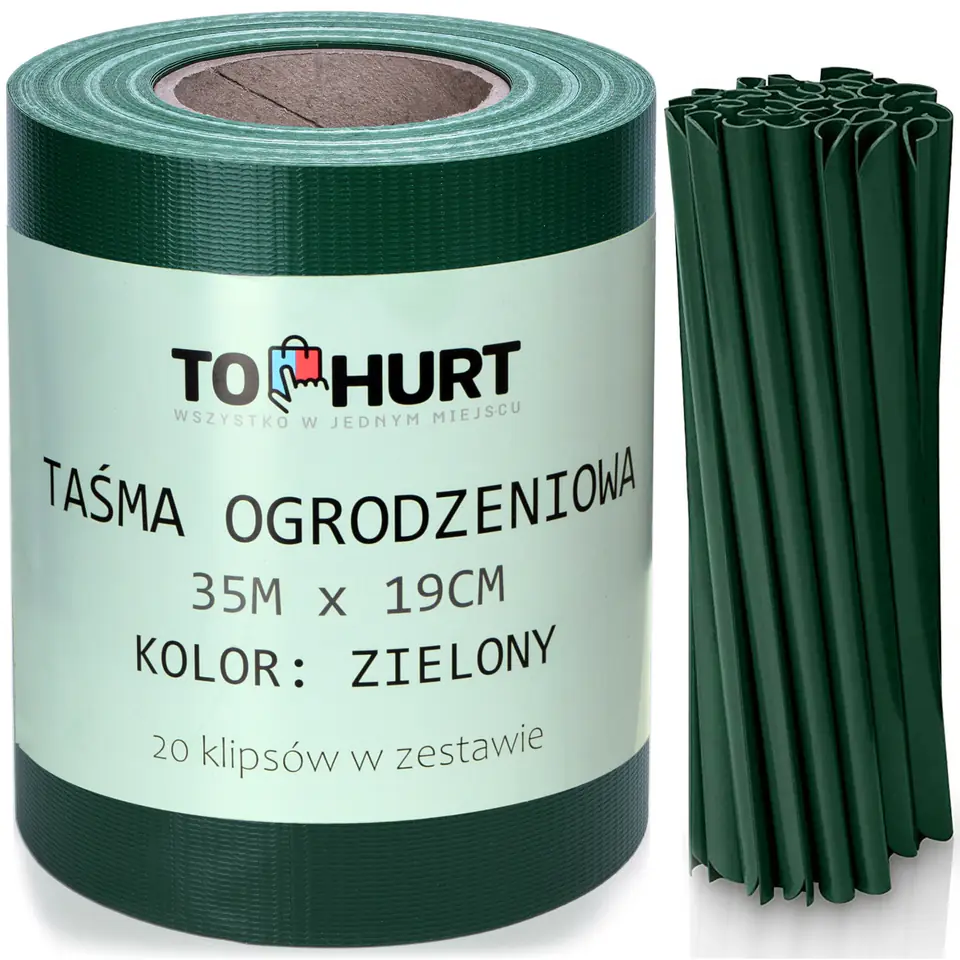 ⁨Taśma ogrodzeniowa 19 cm  x 35 m zielona osłona⁩ w sklepie Wasserman.eu