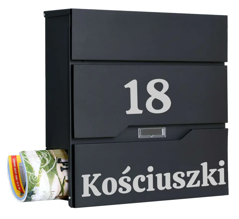 Skrzynka pocztowa na listy Vidar czarna z napisami w sklepie Wasserman.eu
