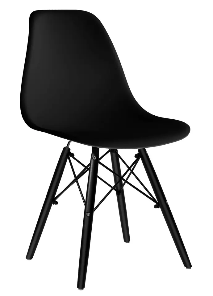 ⁨Krzesło plastikowe Milano Black DSW czarne⁩ w sklepie Wasserman.eu