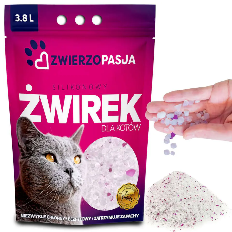 Silikonowy żwirek dla kota Zwierzopasja 3,8L w sklepie Wasserman.eu