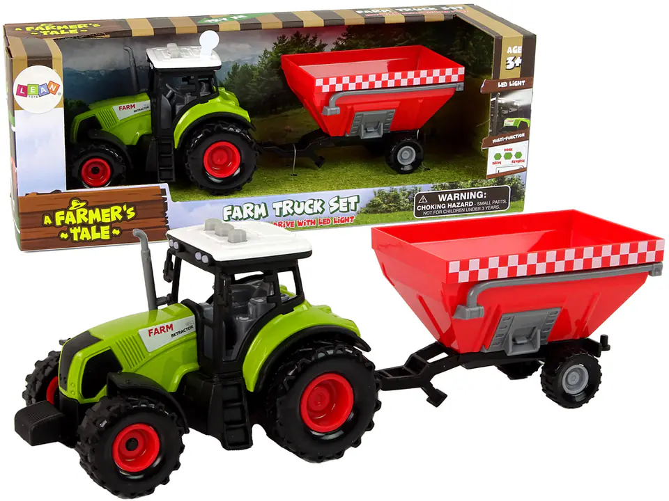 ⁨Traktor Farma Odpinana Przyczepa Na Zboże Dźwięk Zielony⁩ w sklepie Wasserman.eu