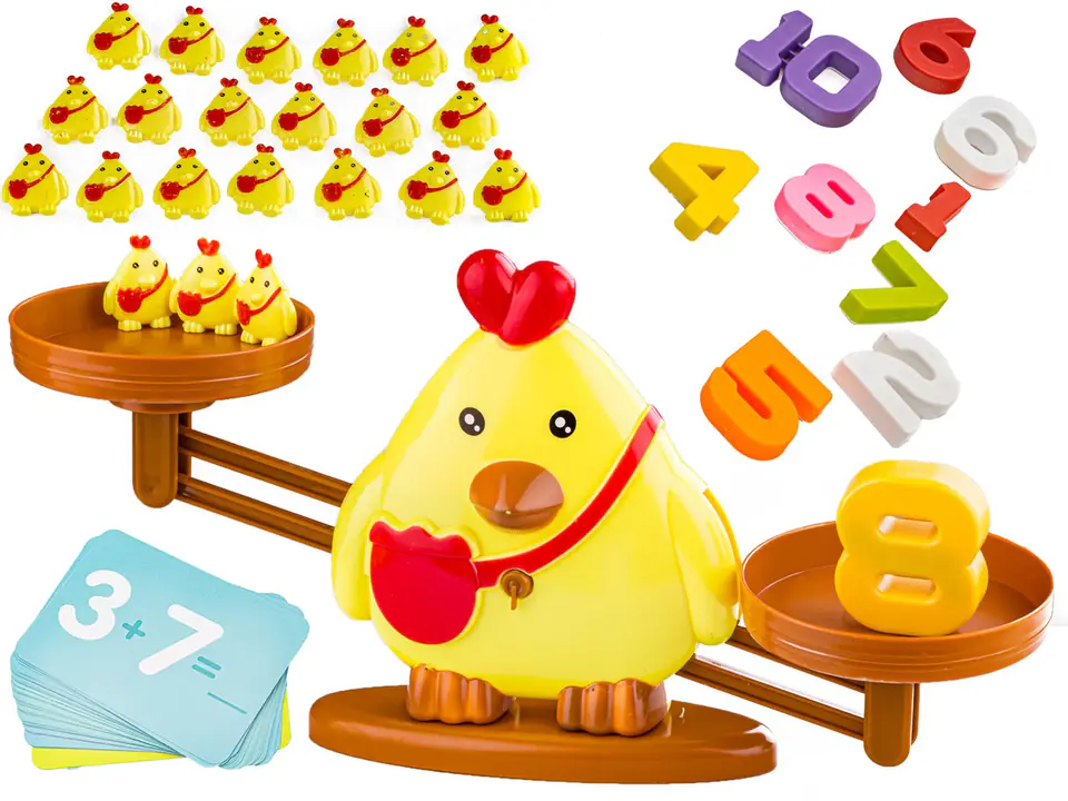 ⁨Game Learning to Count - Balance Weighing Pan Chicken - Chick Balance⁩ at Wasserman.eu