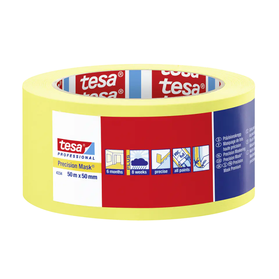 ⁨MASKING TAPE EXTRA FINE THIN 0.09MM 50M:50MM,YELLOW⁩ at Wasserman.eu