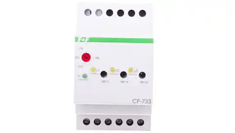 ⁨Przekaźnik kontroli napięcia 3-fazowy 3x(50-450V)+N 3R 8A 170-210V AC CP-733⁩ w sklepie Wasserman.eu