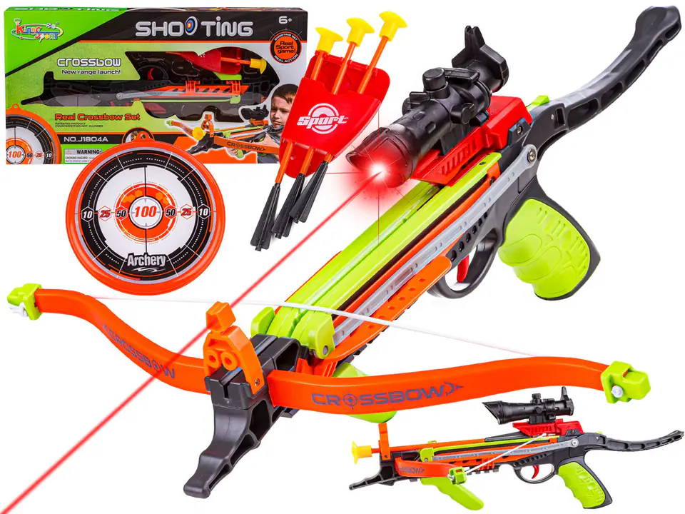 ⁨Crossbow for children bow, 3 arrows, shield, laser sight⁩ at Wasserman.eu