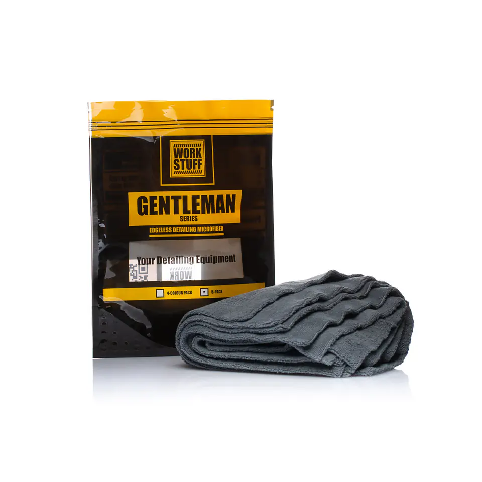 Work Stuff Gentleman Basic 5-pack - zestaw 5 sztuk szarych mikrofibr bezkrawędziowych 40x40cm 350gsm w sklepie Wasserman.eu