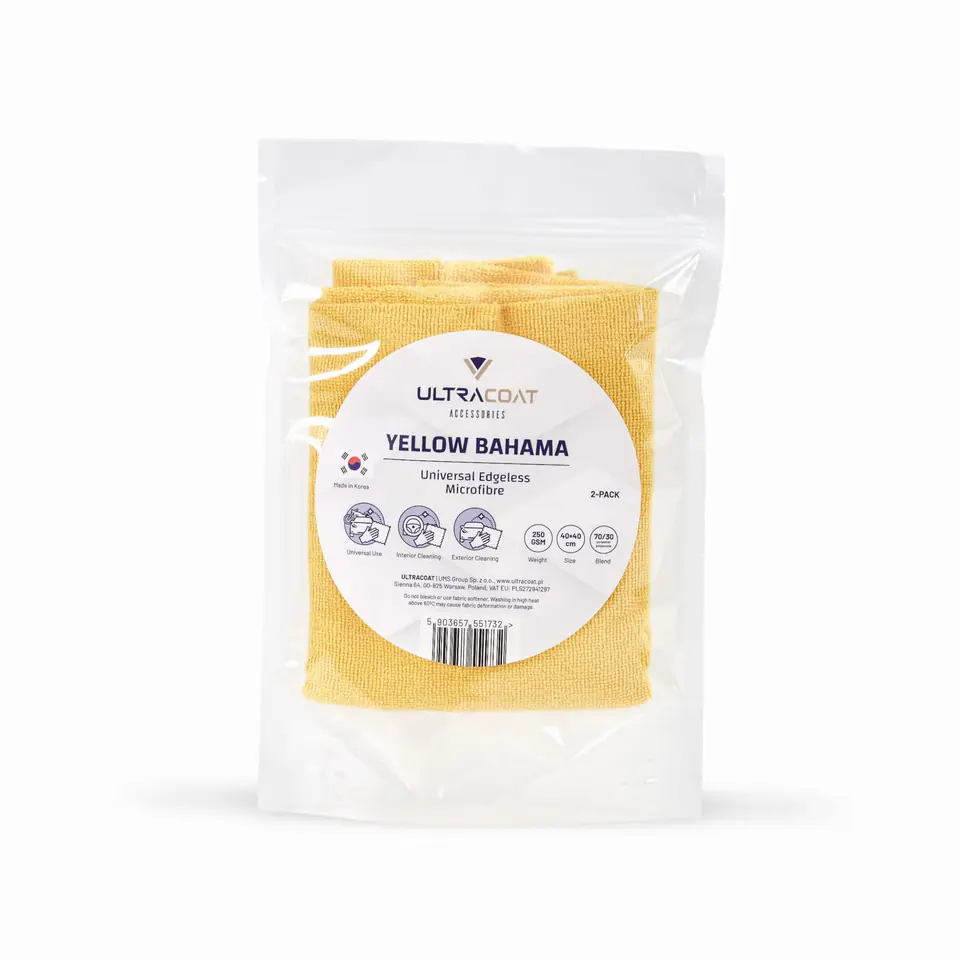 ⁨Ultracoat Yellow Bahama Mikrofibre Cloth 2-pack⁩ w sklepie Wasserman.eu