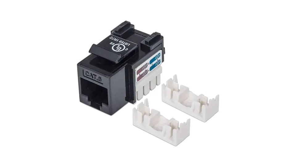 ⁨MODUŁ KEYSTONE RJ45 UTP CAT6 CZARNY⁩ w sklepie Wasserman.eu