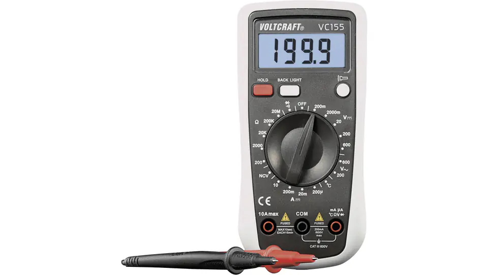 Multimetr cyfrowy VOLTCRAFT VC155, CAT III 600 V 124456 w sklepie Wasserman.eu