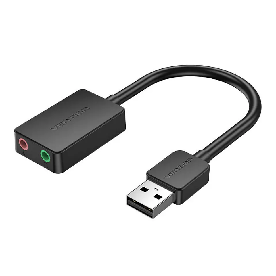 ⁨Zewnętrzna karta dźwiękowa USB 2.0 TRS Vention CDYB0 2-portowa 0.15m⁩ w sklepie Wasserman.eu