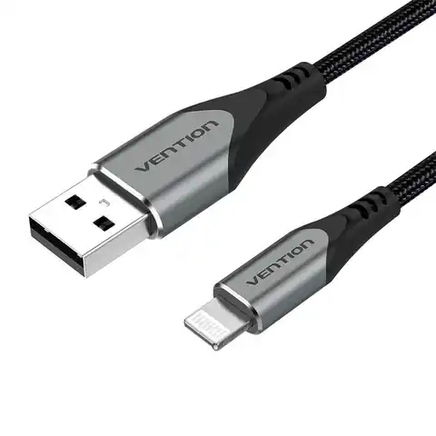 ⁨Kabel USB 2.0 do Lightning Vention LABHF 2.4A 1m (szary)⁩ w sklepie Wasserman.eu