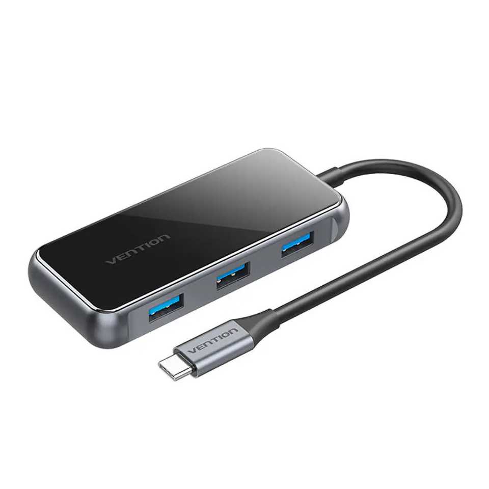 ⁨Adapter 5w1 Vention TFBHB Hub USB-C do HDMI 4K@60Hz, 3x USB 3.0, PD (szary)⁩ w sklepie Wasserman.eu