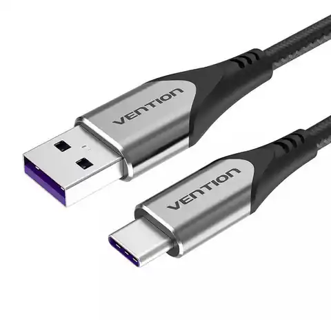 ⁨Kabel USB-C do USB 2.0 Vention COFHH, FC 5A 2m (szary)⁩ w sklepie Wasserman.eu
