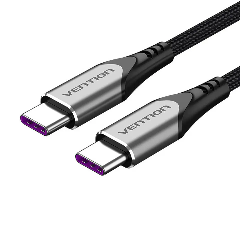 ⁨Kabel USB-C 2.0 do USB-C Vention TAEHF PD 100W 1m szary⁩ w sklepie Wasserman.eu