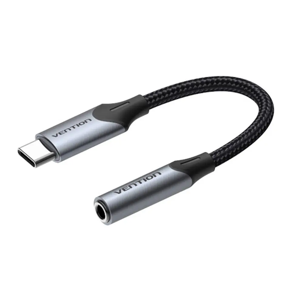 ⁨Adapter audio USB-C męski do 3.5MM jack żeński Vention BGJHA 0.1m⁩ w sklepie Wasserman.eu