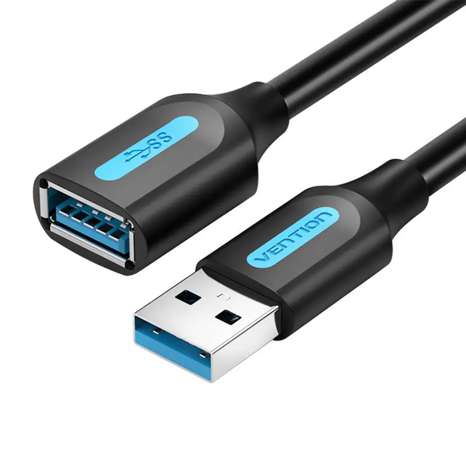 ⁨Przedłużacz USB 3.0 A męsko-żeński Vention CBHBD 0.5m czarny⁩ w sklepie Wasserman.eu