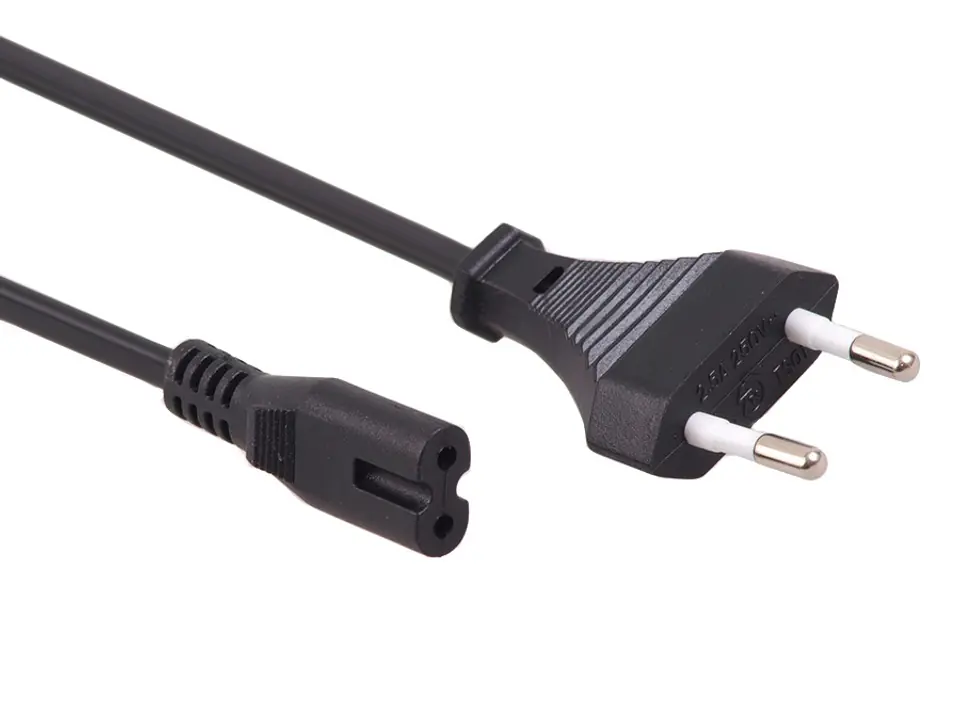 ⁨MCTV-809 42164 Kabel zasilający ósemka 2 pin 1,5m wtyk EU⁩ w sklepie Wasserman.eu