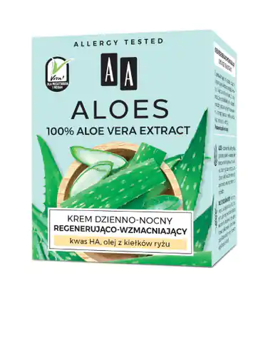 ⁨AA Aloes Krem regenerująco-wzmacniający Kwas Ha, olej z kiełków ryżu⁩ w sklepie Wasserman.eu