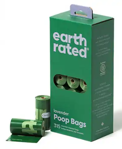 ⁨Earth Rated Woreczki ekologiczne do zbierania odchodów 21x15szt lawendowe⁩ w sklepie Wasserman.eu