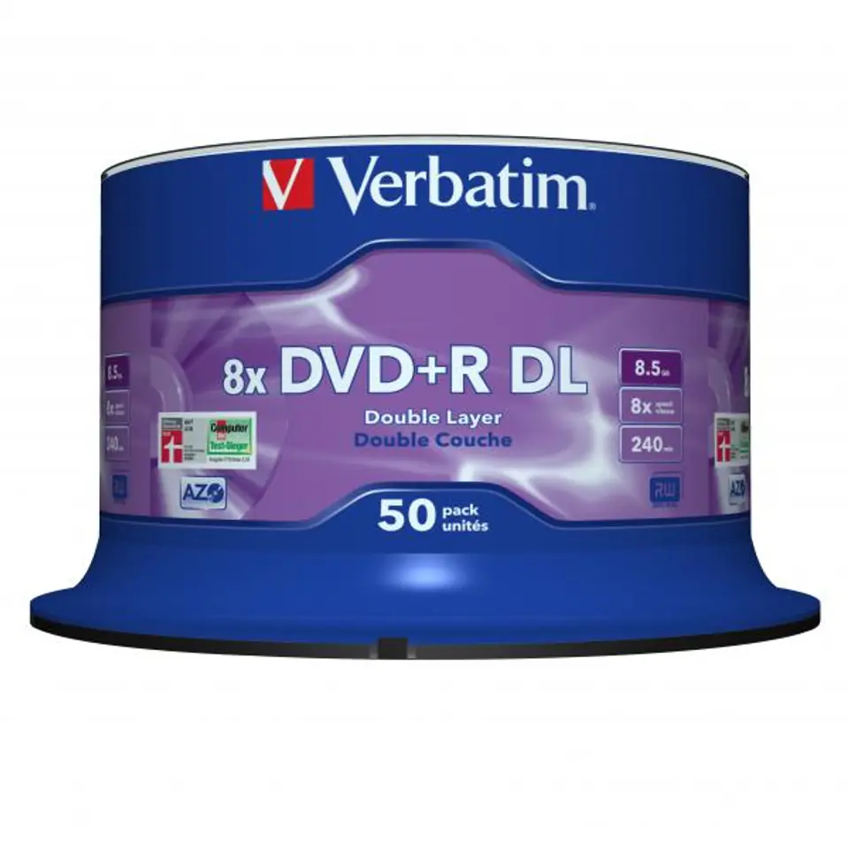 ⁨DVD+R DL VERBATIM 8.5 GB 8x Cake 50 pcs.⁩ at Wasserman.eu