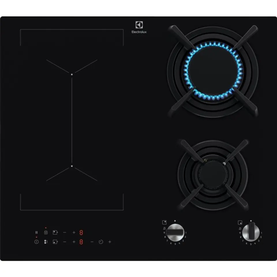 ⁨Induction-gas hob ELECTROLUX KDI641723K 800 Mixed 60 cm Black⁩ at Wasserman.eu