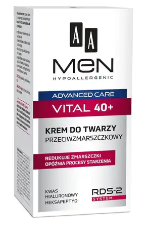 ⁨AA Men Adventure Care Krem do twarzy Vital 40+ przeciwzmarszczkowy 50ml⁩ w sklepie Wasserman.eu