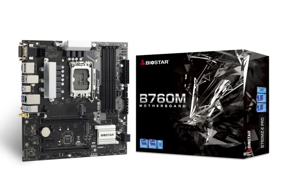 ⁨Biostar B760MZ-E PRO motherboard Intel B760 LGA 1700 micro ATX⁩ at Wasserman.eu