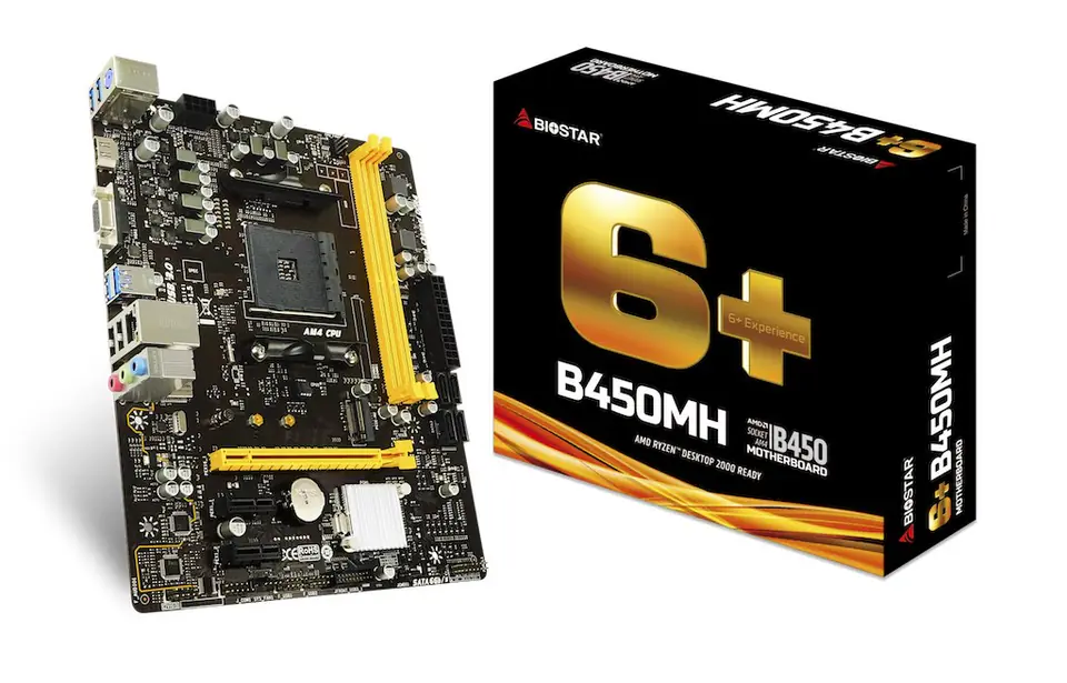 ⁨Biostar B450MH motherboard AMD B450 Socket AM4 micro ATX⁩ at Wasserman.eu