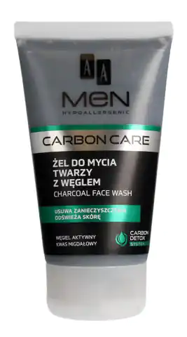 ⁨AA Men Carbon Care Żel do mycia twarzy z węglem 150ml⁩ w sklepie Wasserman.eu