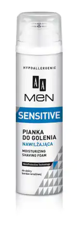⁨AA Men Sensitive Pianka do golenia nawilżająca 250ml⁩ w sklepie Wasserman.eu