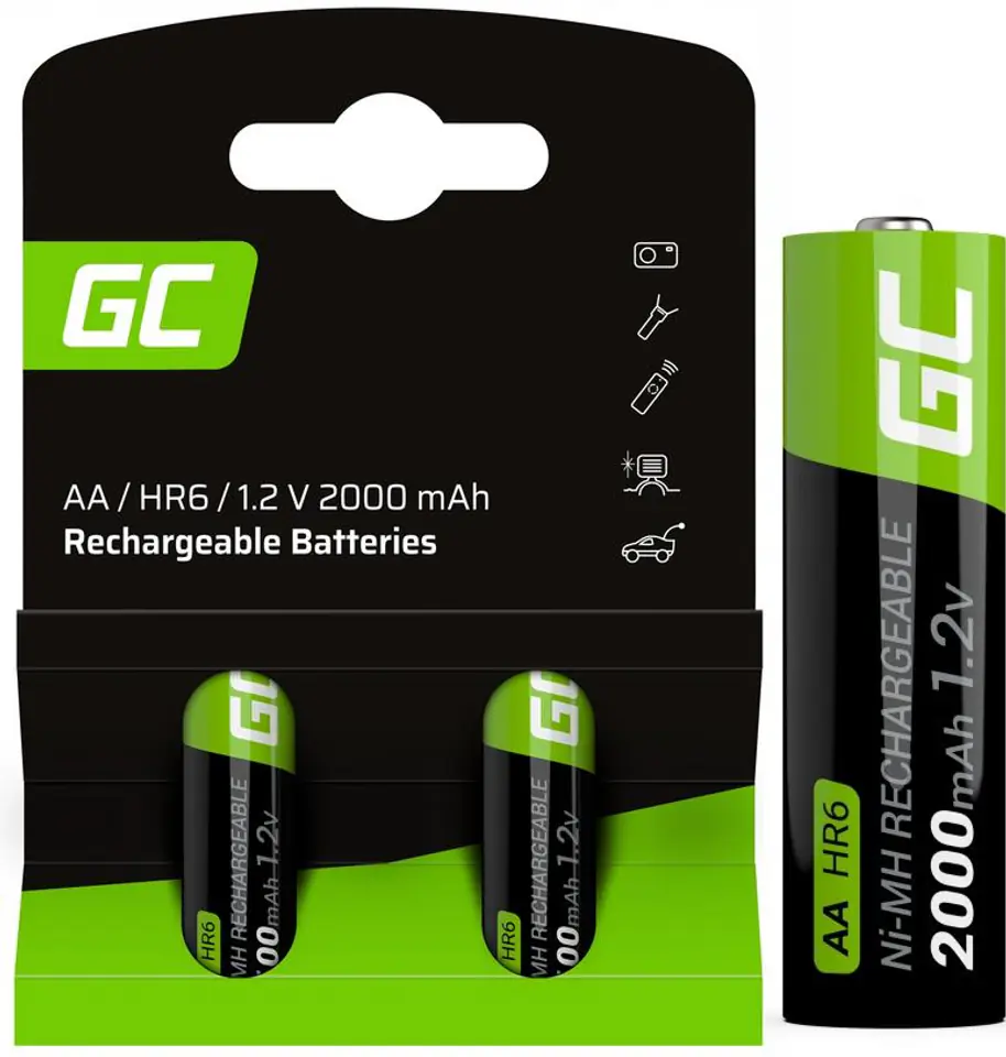 AKUMULATORKI Green Cell 2x AA HR6 2000mAh GR06 w sklepie Wasserman.eu