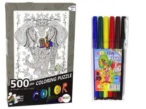 ⁨Puzzle Do Kolorowania 500 Elementów Słoń⁩ w sklepie Wasserman.eu