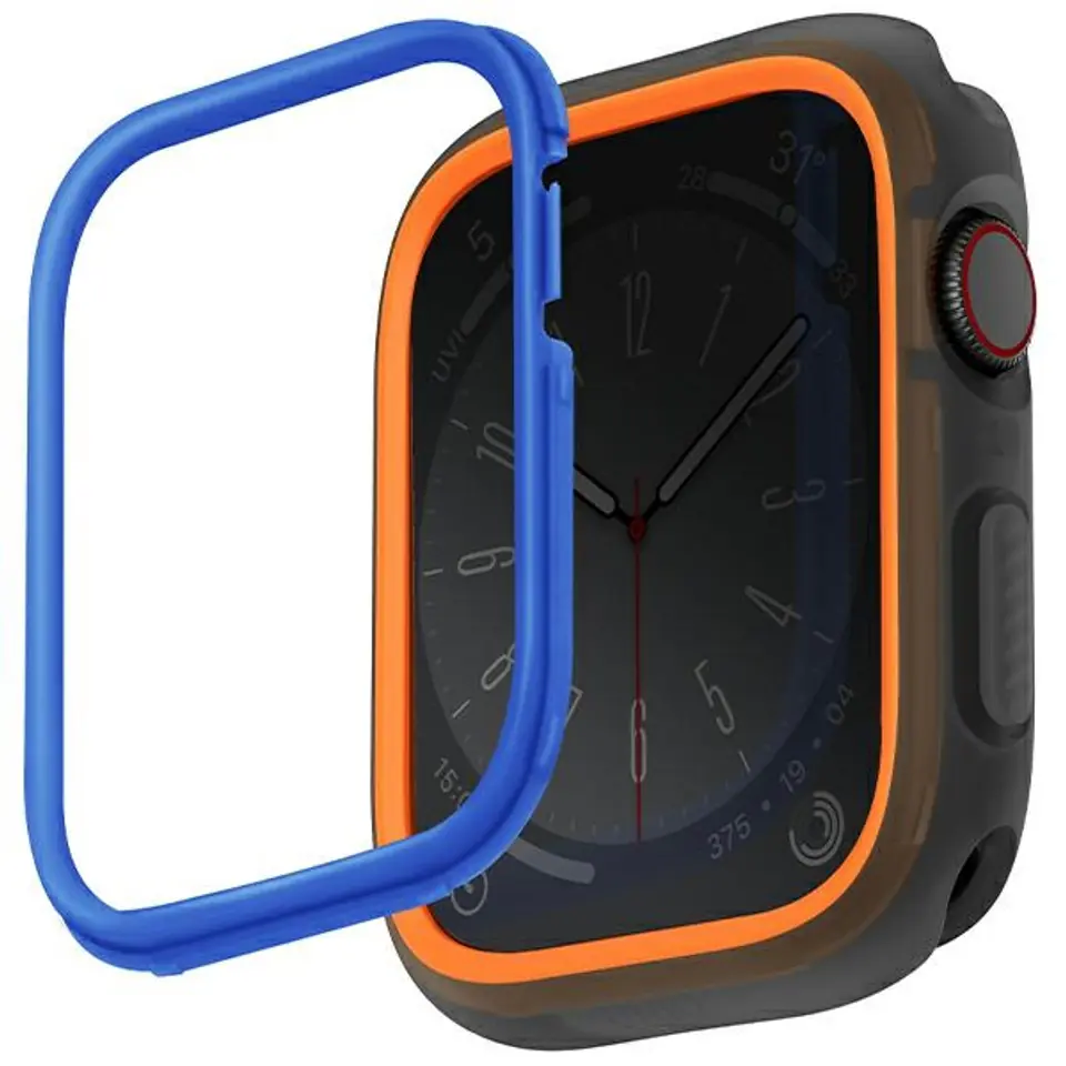 ⁨UNIQ etui Moduo Apple Watch Series  4/5/6/7/8/SE/SE2 44/45mm pomarańczowy-niebieski/orange-blue⁩ w sklepie Wasserman.eu