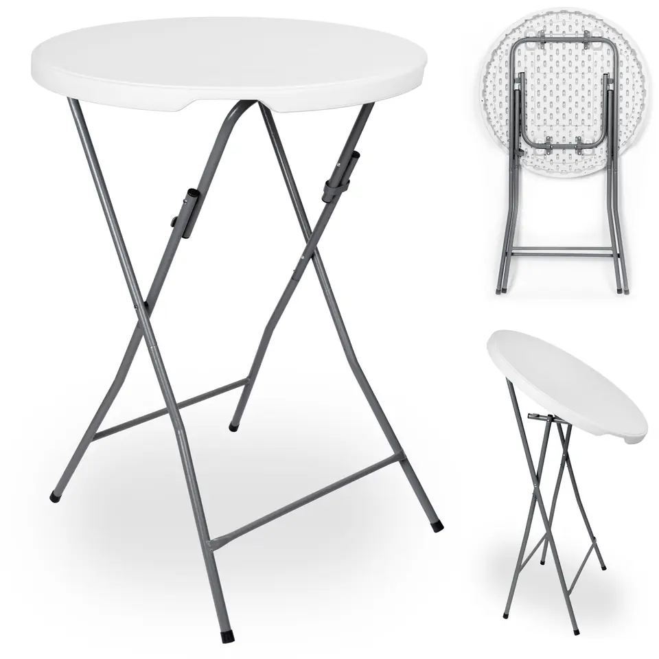 Stolik cateringowy składany GALA 80 cm biały w sklepie Wasserman.eu
